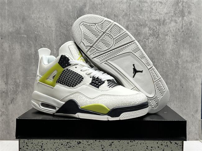 Women's Running weapon Jordan 4 White/Green Shoes 034